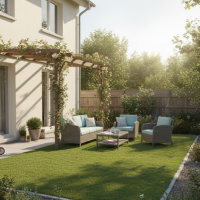 Detail realistickej umelej trávy