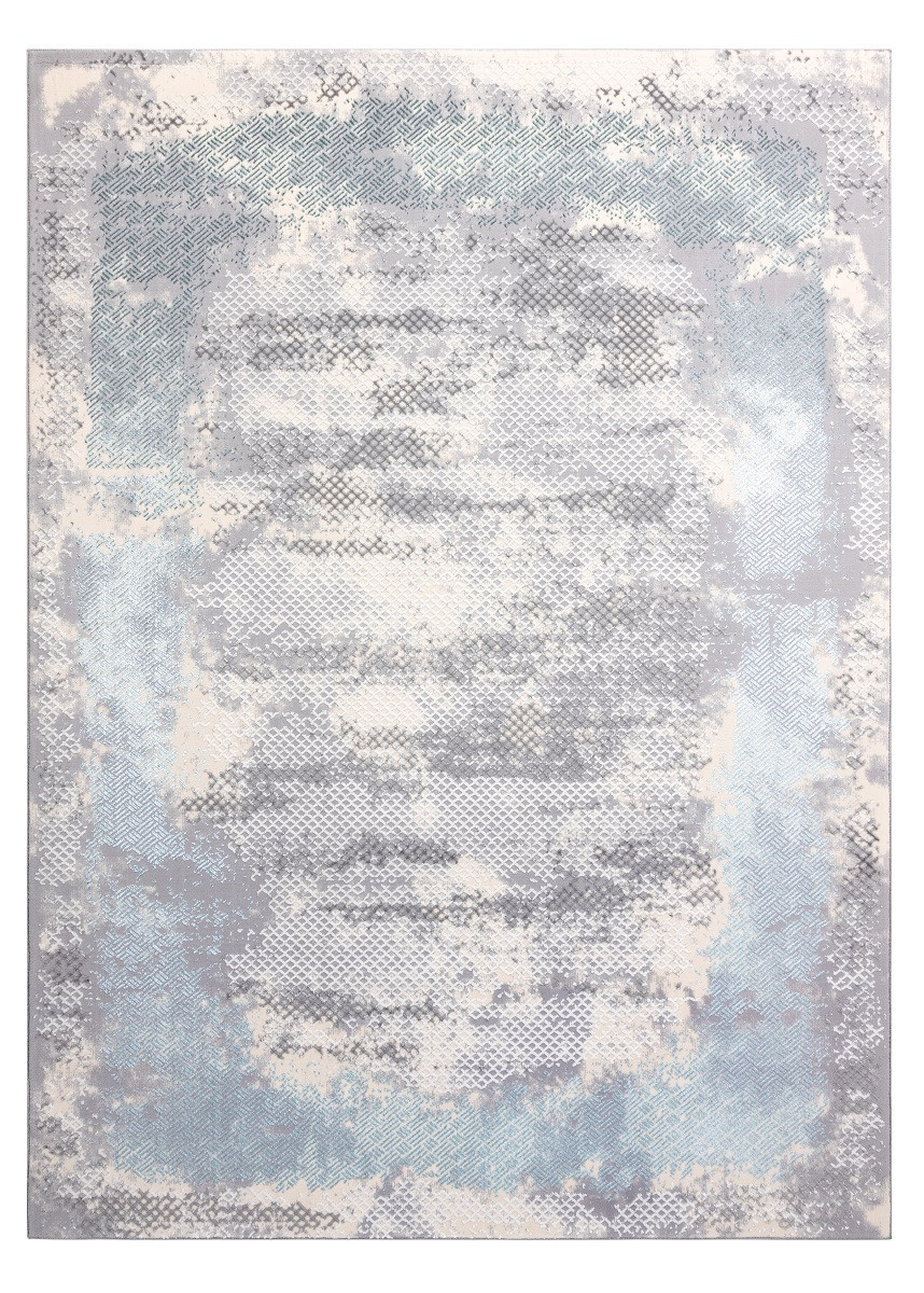 Kusový koberec Core A004 Frame ivory/grey and blue - 120x170 cm Dywany Łuszczów 