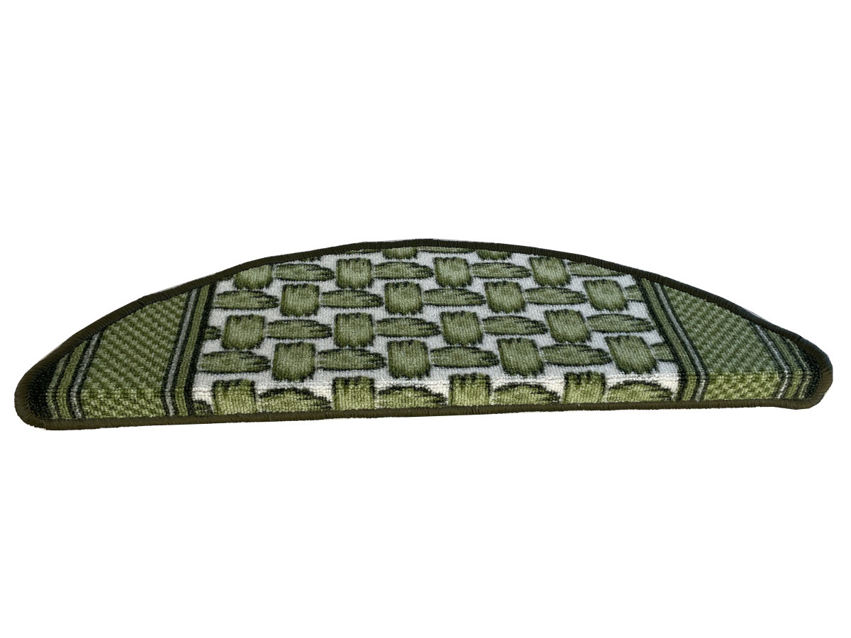Nášľapy na schody Grenoble zelený polkruh, samolepiaci - 28x65 polkruh (rozmer vrátane ohybu) Vopi koberce 
