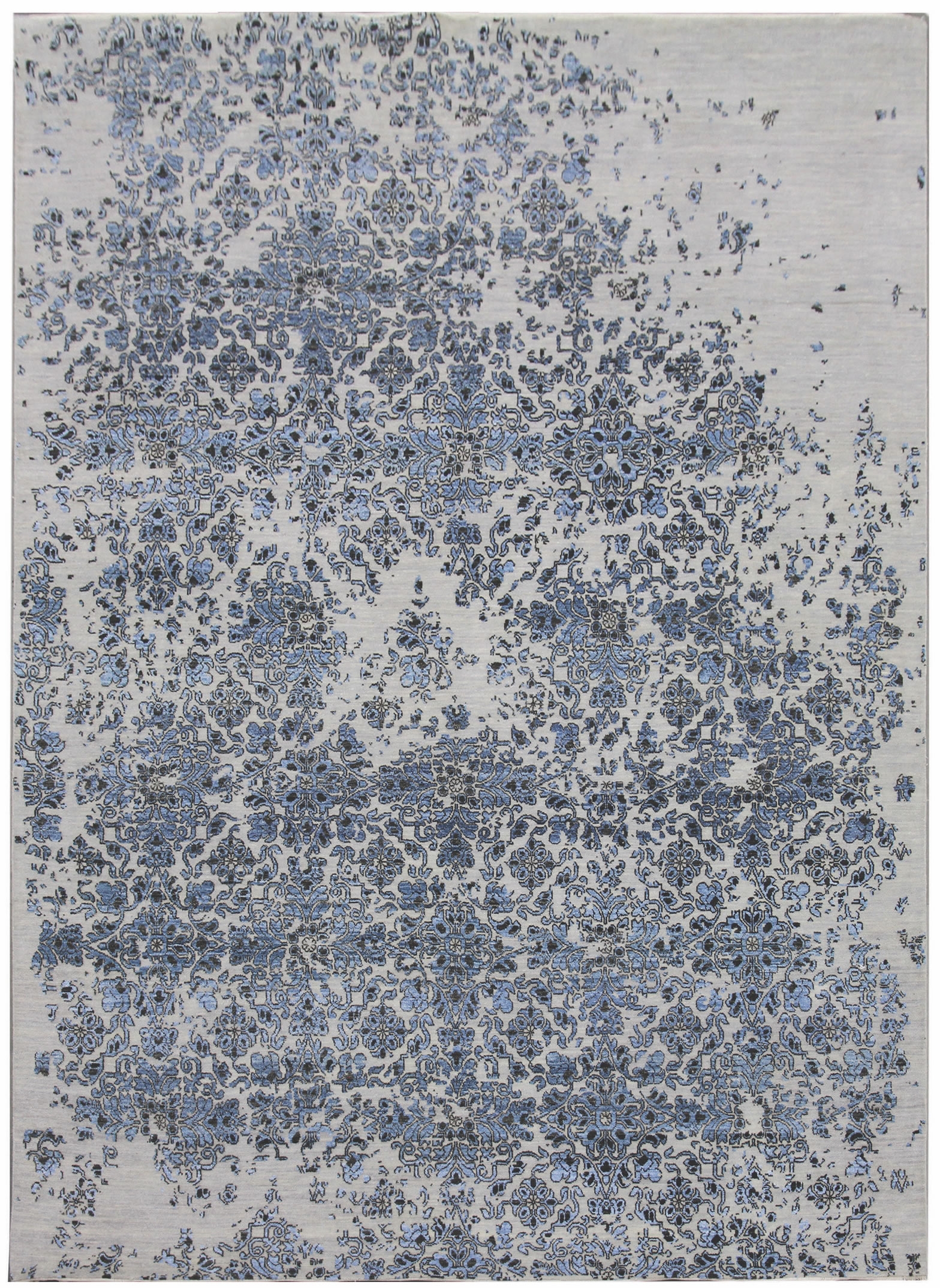 Ručne viazaný kusový koberec Diamond DC-JK 3 Silver / blue - 245x305 cm Diamond Carpets koberce 