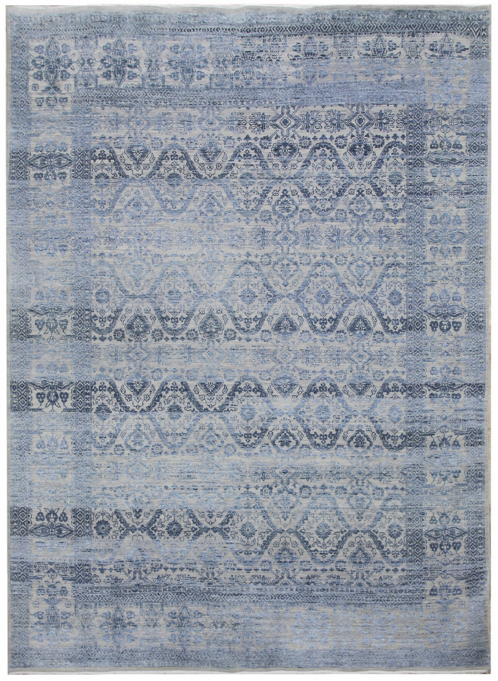 Ručne viazaný kusový koberec Diamond DC-HALI B Silver / blue - 305x425 cm Diamond Carpets koberce 