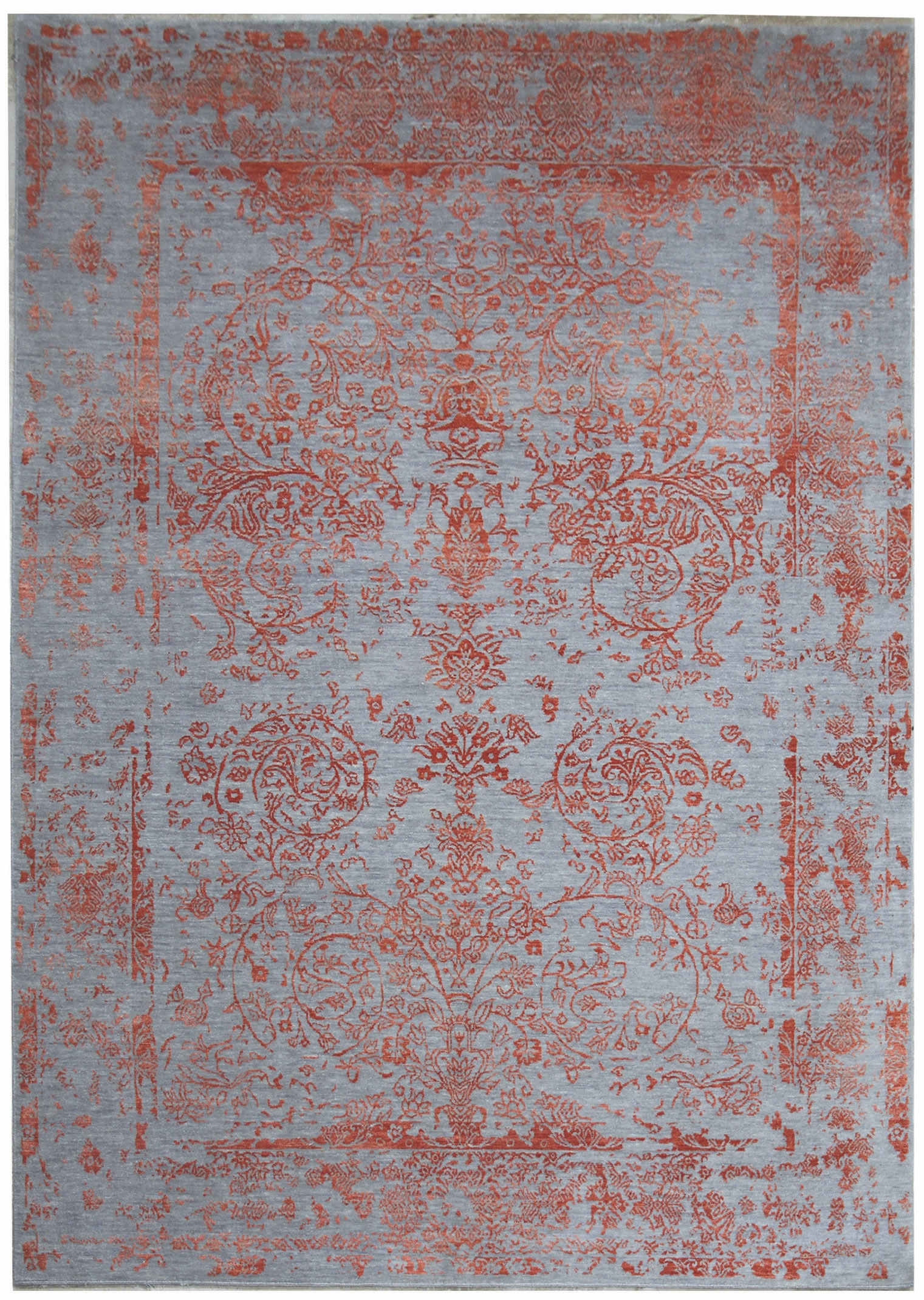 Ručne viazaný kusový koberec Diamond DC-JK ROUND Silver / orange - 180x275 cm Diamond Carpets koberce 