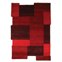 Ručne všívaný kusový koberec Abstract Collage Red