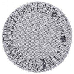 Detský kusový koberec Mujkoberec Original Flatweave 104887 Silver / Grey kruh – na von aj na doma