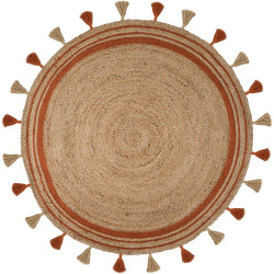 Kusový koberec Lunar Jute Circle Orange