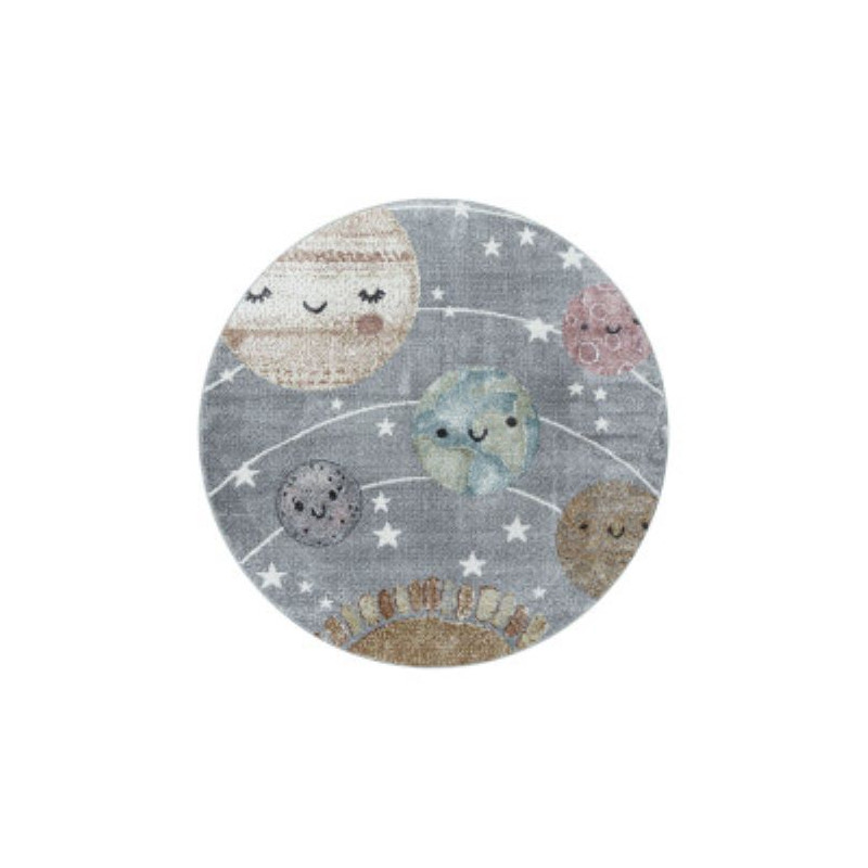 Detský kusový koberec Funny 2105 grey kruh