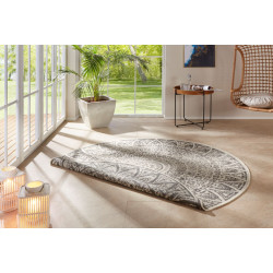 Kusový koberec Mojkoberec Original Nora 104160 Grey Creme kruh – na von aj na doma
