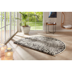 Kusový koberec Mojkoberec Original Nora 104161 Black Creme kruh – na von aj na doma