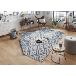 AKCIA: 120x170 cm Kusový koberec Twin-Wendeteppiche 103137 blau creme