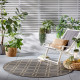 Kusový koberec Florence Alfresco Milan Anthracite/Beige kruh – na von aj na doma