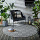 Kusový koberec Florence Alfresco Milan Grey/Black kruh – na von aj na doma