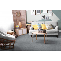 Metrážny koberec Santana 14 sivá s podkladom gél, záťažový