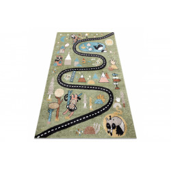 Detský kusový koberec Fun Route Street animals green