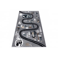 Detský kusový koberec Fun Route Street animals grey