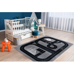 Detský kusový koberec Fun Track grey