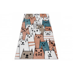 Detský kusový koberec Fun Gatti Cats pink