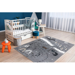 Detský kusový koberec Fun Indian grey