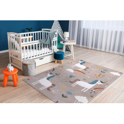 Detský kusový koberec Fun Unicorn with rainbow beige