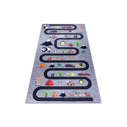 Detský kusový koberec Bambino 2092 Streets cars anthracite