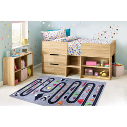 Detský kusový koberec Bambino 2092 Streets cars anthracite