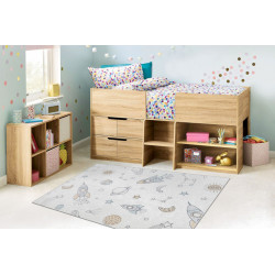 Detský kusový koberec Bambino 1278 Space rocket cream