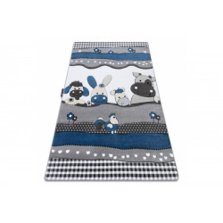 Detský kusový koberec Petit Farm animals blue