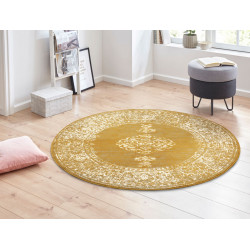 Kusový koberec Gloria 105518 Mustard kruh