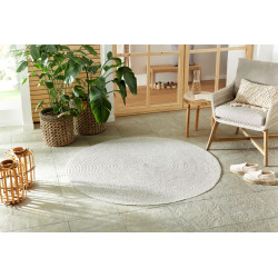 Kusový koberec Braided 105553 Light Melange kruh – na von aj na doma