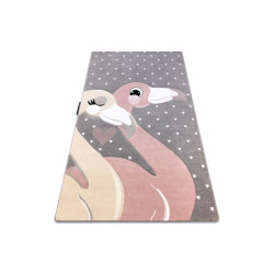 Detský kusový koberec Petit Flamingos hearts grey