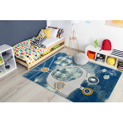 Detský kusový koberec Petit Helicopter blue