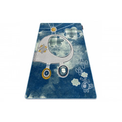 Detský kusový koberec Petit Helicopter blue