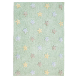 AKCIA: 120x160 cm Bio koberec kusový, ručne tkaný Tricolor Stars Soft Mint