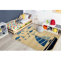 Detský kusový koberec Petit Sail boat gold