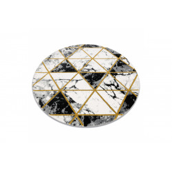 Kusový koberec Emerald 1020 black and gold kruh