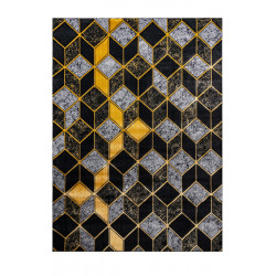 Kusový koberec Gloss 400B 86 3D geometric black/gold