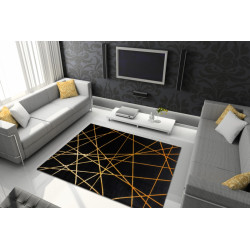 Kusový koberec Gloss 406C 86 geometric black/gold
