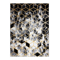 Kusový koberec Gloss 409A 82 3D cubes black/gold/grey