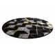 Kusový koberec Gloss 400B 86 3D geometric black/gold kruh