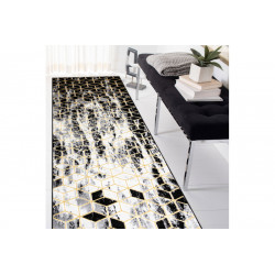 Behúň Gloss 409A 82 3D cubes black/gold/grey