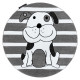 Detský kusový koberec Petit Puppy grey kruh