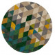 Ručne všívaný kusový koberec Illusion Prism Green/Multi kruh
