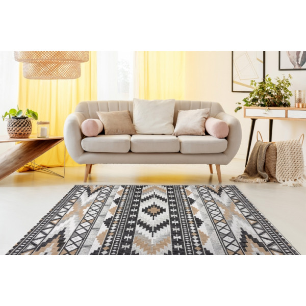Kusový koberec Cooper Sisal Aztec 22235 ecru/black