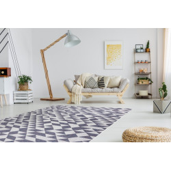 Kusový koberec Sion Sisal Triangles 22373 ecru/blue-pink – na von aj na doma