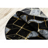 AKCIA: 150x150 (průměr) kruh cm Kusový koberec Gloss 400B 86 3D geometric black/gold kruh