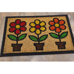 Rohožka Kokos + guma Tri kvety – na von aj na doma