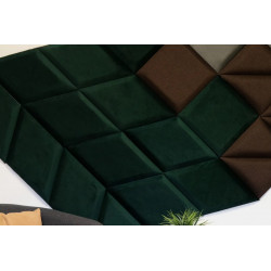Čalúnený akustický panel nástenný Riwiera 38 tm. zelená trojuholník