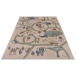 Detský koberček Adventures 105972 Cream Brown Grey