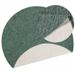 Kusový koberec Twin-Wendeteppiche 103095 green cream kruh – na von aj na doma