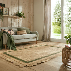 AKCIA: 120x170 cm Kusový koberec Grace Jute Natural/Green