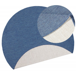 DOPRODEJ: 140x140 (průměr) kruh cm Kusový koberec Twin-Wendeteppiche 103100 blue cream kruh – na ven i na doma